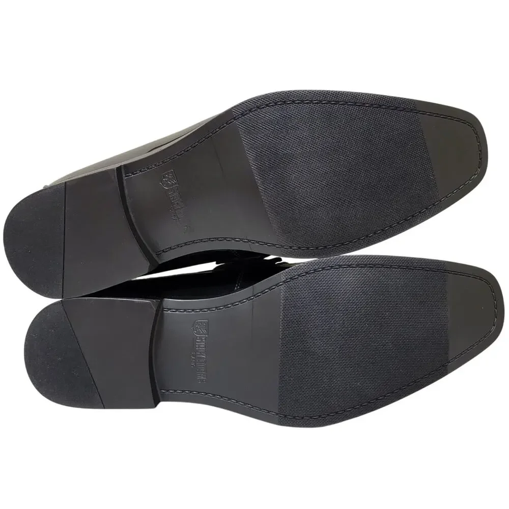 Stacy Adams Men Spratley Slip On Moc Toe Loafers Size US 11M Black Velour/Patent